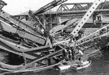 Second Narrows Bridge collapse, June 17, 1958.
