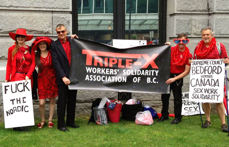 Triple-X First Directors at Red Umbrella March Rally at the Vancouver Art Gallery, Saturday, June 8, 2013.