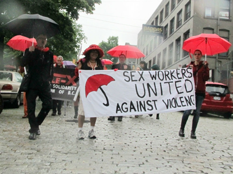 Sex Workers United Against Violence lead the march down Hamilton Street. Photo: Charlie Smith, Georgia Straight