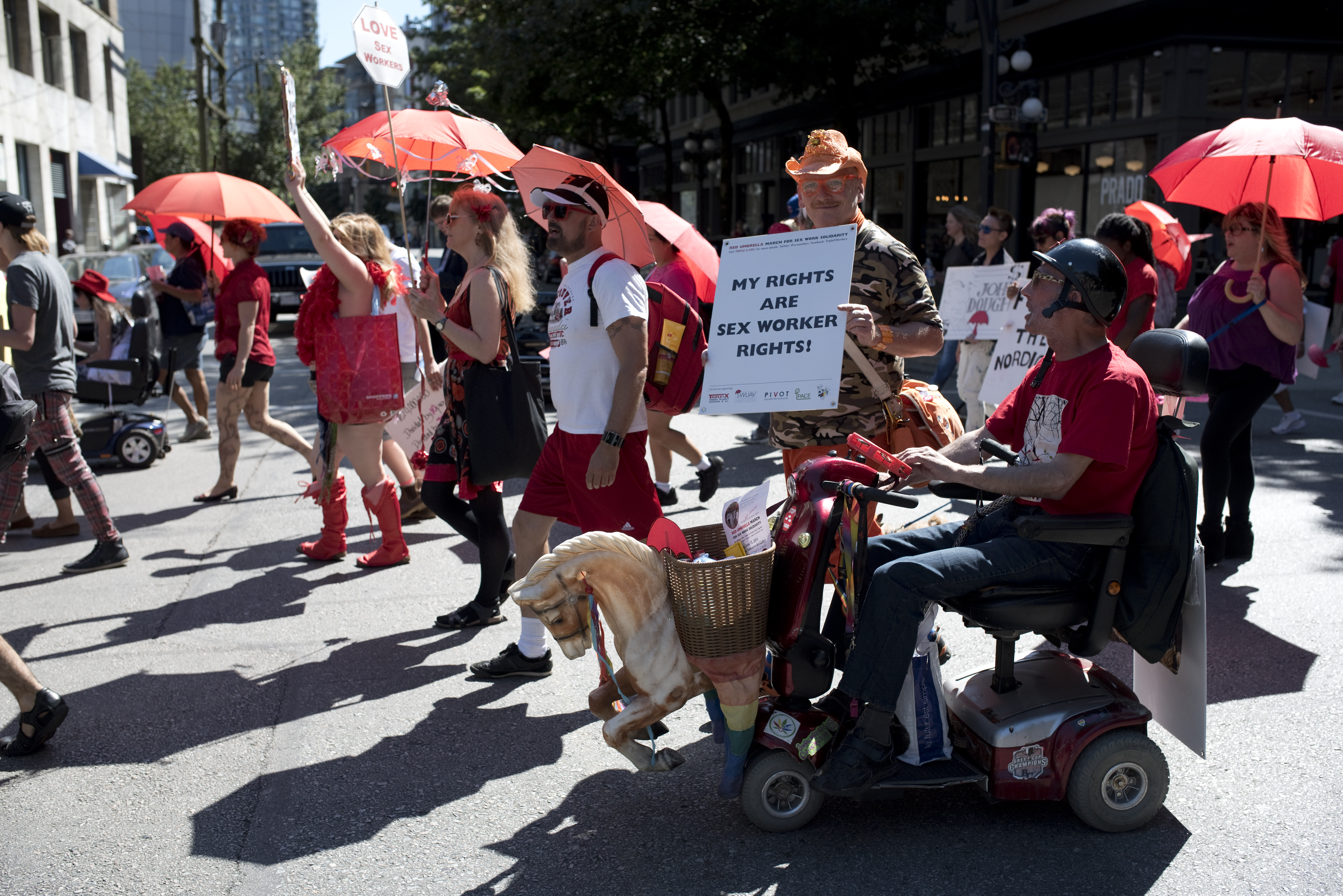 Red Umbrella March, Vancouver June 13, 2015. Photo: Philip Lo